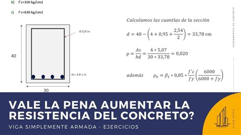 Viga Simplemente Armada Momento Nominal Cuantias Maximas Y Minimas Youtube