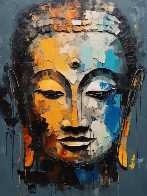 Premium AI Image | a painting of a buddha by person