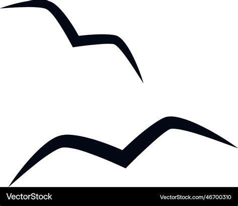 Flying seagulls silhouette Royalty Free Vector Image