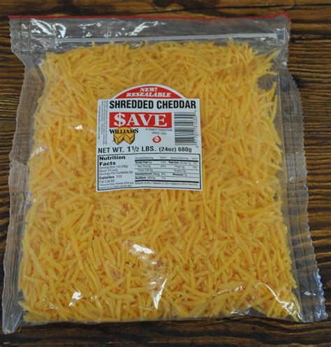 Shredded Cheddar 24 Oz Williams Cheese