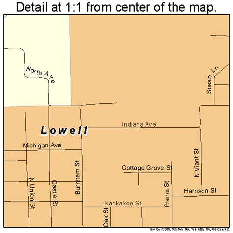 Lowell Indiana Street Map 1845144