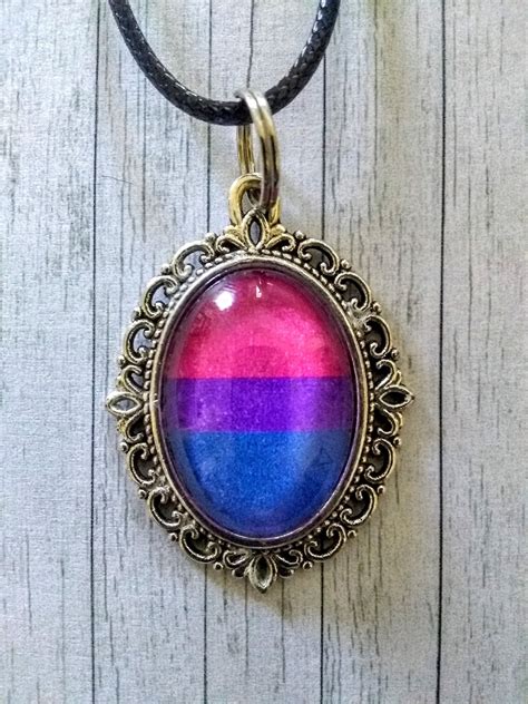 Bisexual Flag Pendant Necklace Etsy