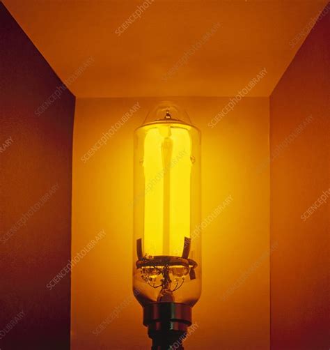 Low-pressure sodium lamp (LPS) - Stock Image - C019/8526 - Science ...