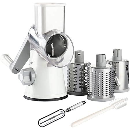 Amazon Ourokhome Rotary Cheese Grater Shredder 3 Drum Blades