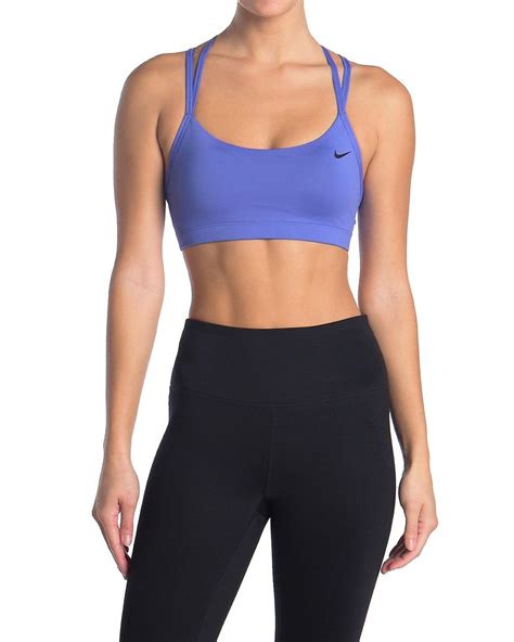 Nike Strappy Dri Fit Sports Bra In Blue Lyst