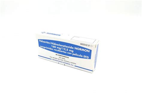 VALSARTAN HIDROCLOROTIAZIDA NORMON 160 Mg 12 5 Mg COMPRIMIDOS