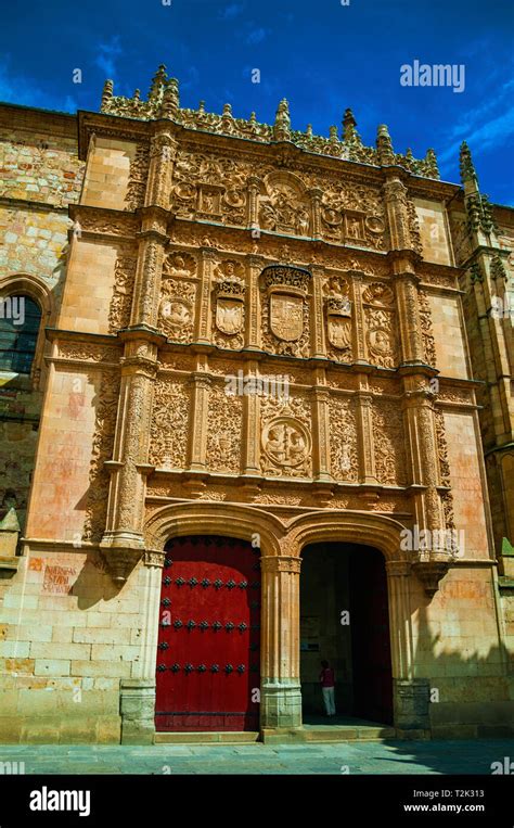 Gateway of the Salamanca University in plateresque style at Salamanca ...