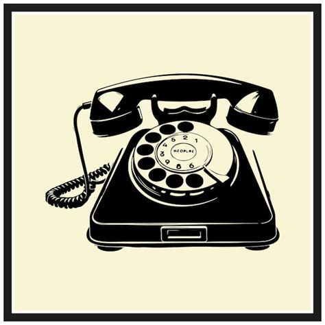 Silueta De Um Simples Clipart De Telefone Vintage Em Um Fundo Branco