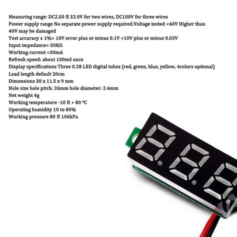 Mini Two Wire V V Dc Digital Voltmeter Voltm Grandado