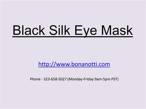 Black silk eye mask | PPT