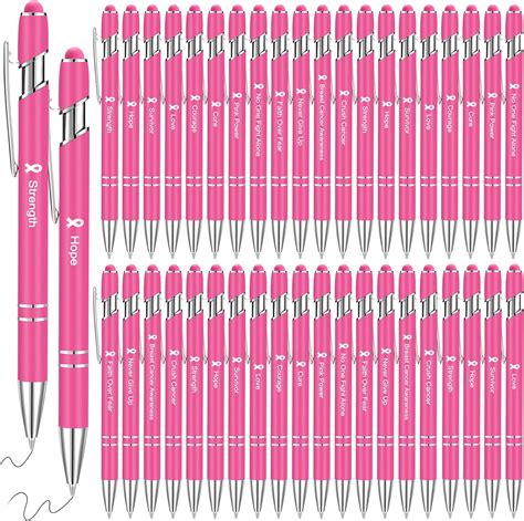 Amazon Tenceur Pcs Breast Cancer Awareness Pens Pink Ribbon