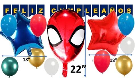 Globo Spiderman Cumplea Os Pulgadas Paquete Con Letrero En Venta En