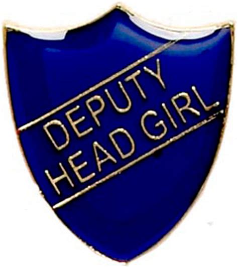 Deputy Head Girl Shield Badge Blue 22mm X 25mm