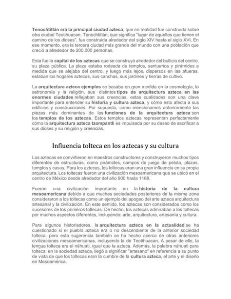 Arquitectura Azteca Ejemplos Pdf PDF