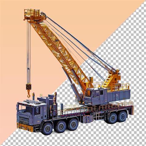 Premium Psd Truck Crane Isolated On Transparent Background