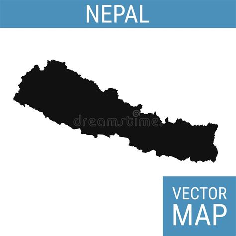 Nepal Vector Map Illustration Modern Country Silhouette Stock Vector