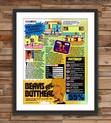 Beavis And Butt Head Sega Genesis Glossy Review Poster Unframed G