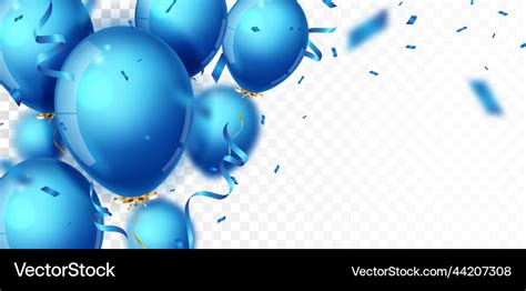 Birthday celebrations banner with blue balloons Vector Image