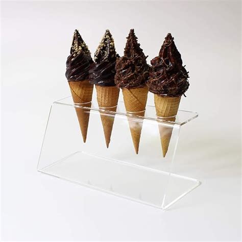 Plexico Clear Acrylic Ice Cream Cone Holder Amazon Co Uk Kitchen Home