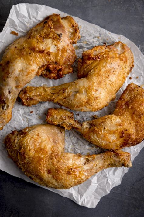 Crispy Skinned Chicken Legs Cooked In The Air Fryer In Less Than 45