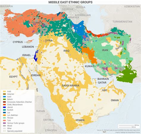 The Ethnic Groups Of The Middle East Kort