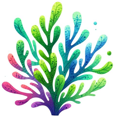 Ai Generated Colorful Seaweed Ocean Flora Watercolor Illustration Ai