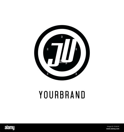 Initial Ju Logo Concentric Circle Line Clean And Simple Monogram Logo