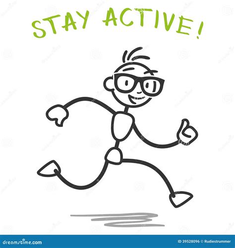 Vector Stick Man Running Fitness Slogan Stock Vector - Image: 39528096