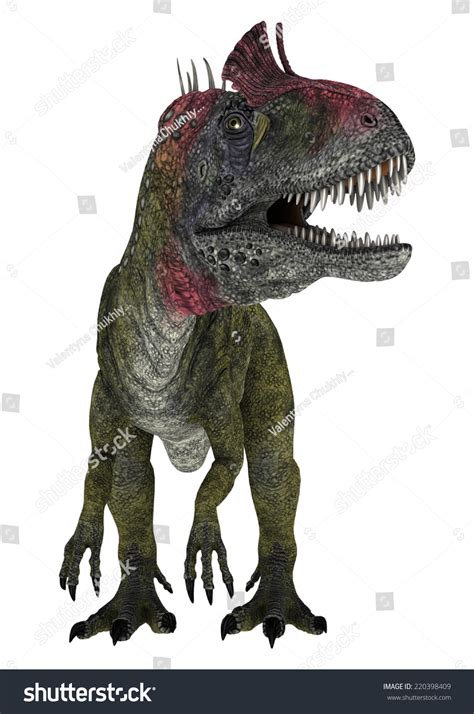 3d Digital Render Dinosaur Cryolophosaurus Isolated Stock Illustration