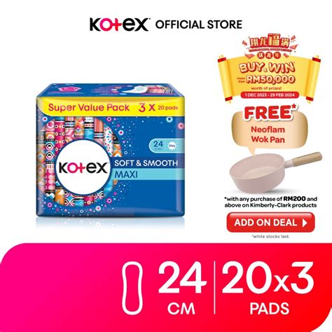 Kotex Soft Smooth Maxi Non Wing Pad Cm S X Packs Shopee