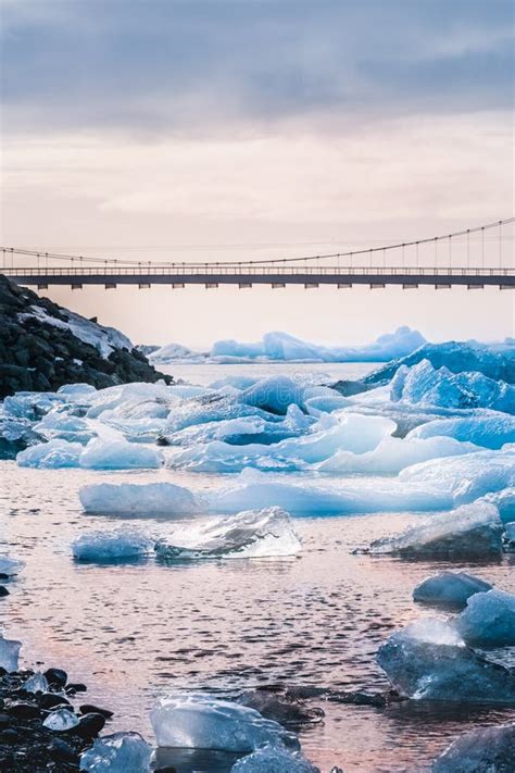 Jokulsarlon Lagoon, Iceland. Beautiful Cold Winter Landscape of Stock ...