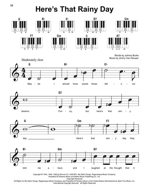 Here S That Rainy Day By Jimmy Van Heusen Sheet Music For Super Easy