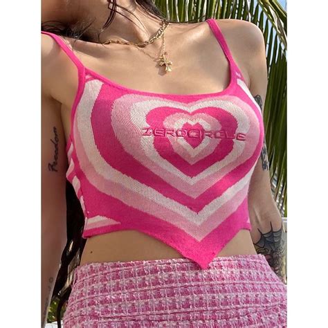 Frauen Sexy Gestrickte Leibchen Mode Liebe Herz Gedruckt Slim Fit Tank