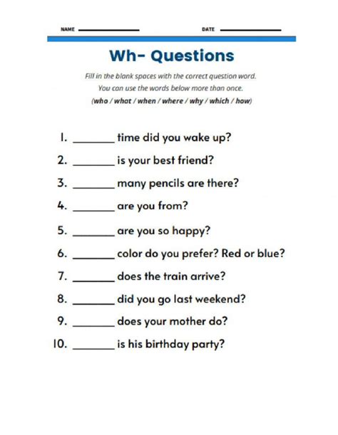 Asking Wh Questions Worksheet Martin Lindelof