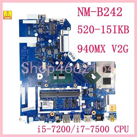 NM B242พรอม I5 7200U I7 7500U CPU GT940MX 2GB GPU Mainboard สำหรบ