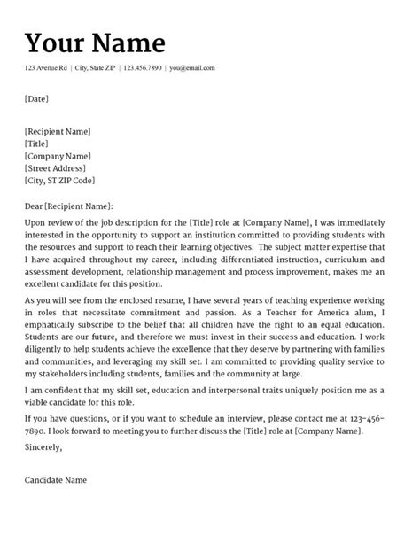 Elementary Teacher Cover Letter Cover Letter Sample Workalpha