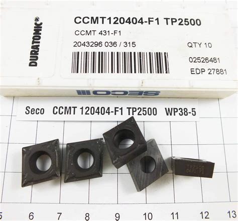 5 St CCMT 120404 F1 TP2500 Seco Wendeplatte Inserts NOS Neu Mit Mwst