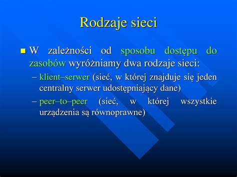 Sie Komputerowa Rodzaje Sieci Ppt Pobierz