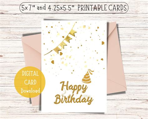 Happy Birthday Printable Cards / Printable Birthday Cards / Digital ...