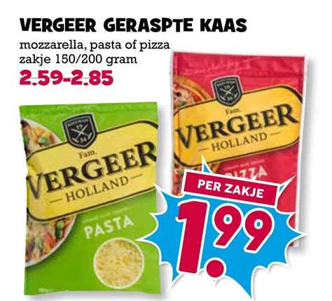 Vergeer Geraspte Kaas Aanbieding Bij Boon S Markt