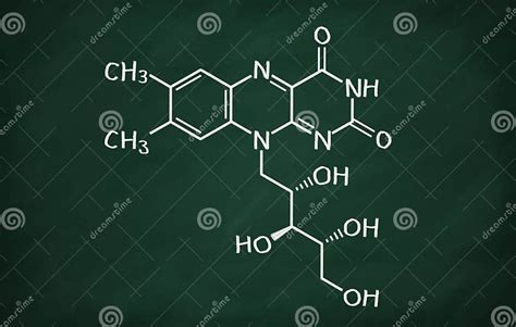 Structural Model Of Vitamin B2 Riboflavin Stock Illustration