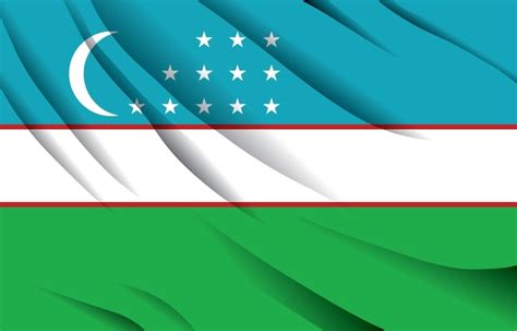 Premium Vector Uzbekistan National Flag Waving Realistic Vector