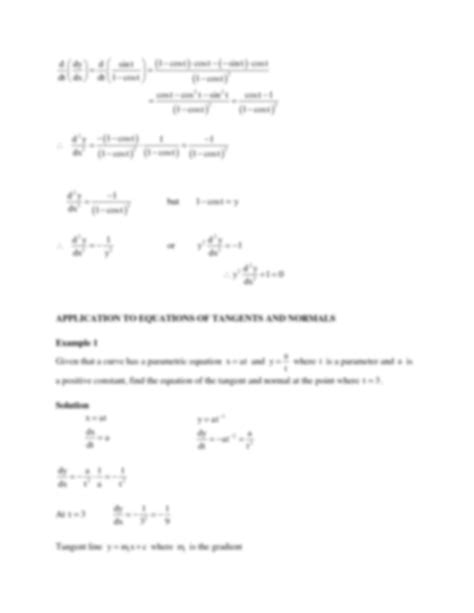 SOLUTION Lecture 1 Parametric Implicit Differentiation 1 Studypool