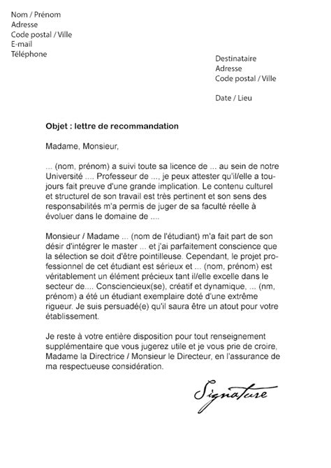 Comment Demander Une Lettre De Recommandation