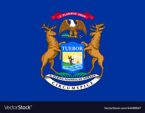 Flag Of Michigan Symbol Usa Federal State Vector Image