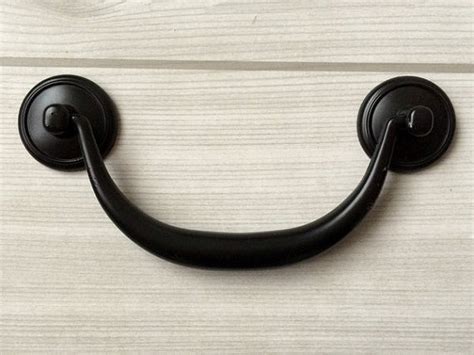 Black Drawer Pulls Handles Drop Bail Retro Dresser Pull Rustic