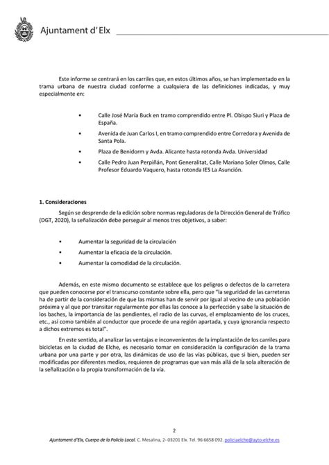 Informe Polic A Local Carriles Bici Pdf