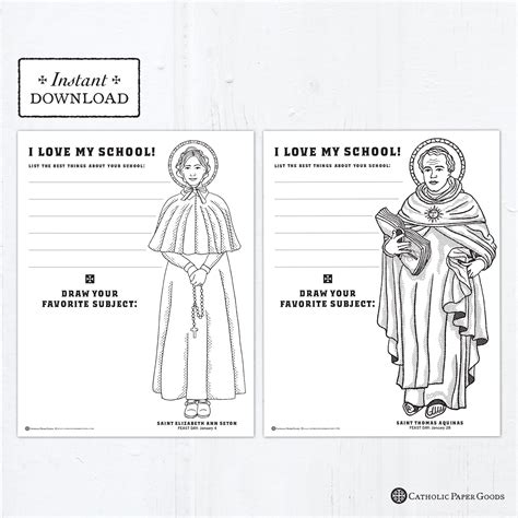 Catholic Schools Week Coloring Pages And Acitivity St Elizabeth Ann