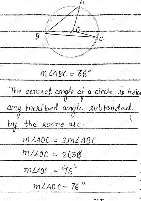 Solved In The Accompanying Figure Of Circle O M Abc What Is