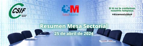 Csif Resumen De Mesa Sectorial Del D A De Abril De